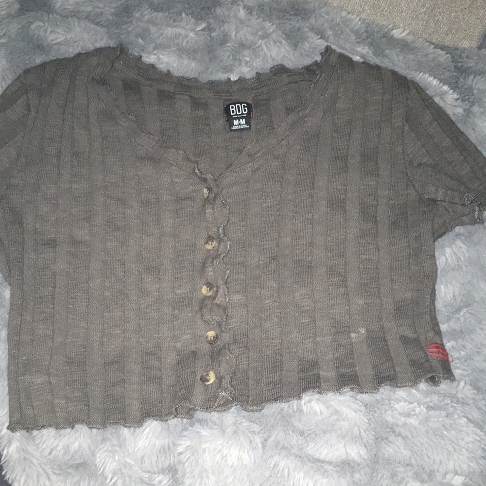 Grey, ribbed crop top